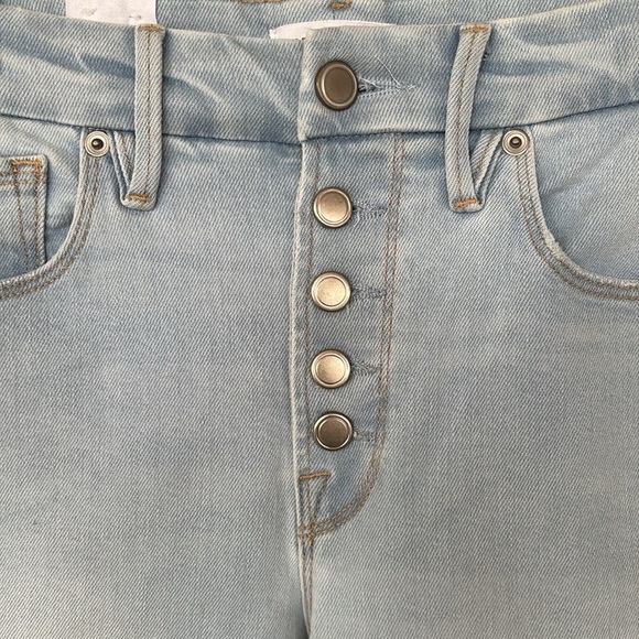 NWT Good American Good Legs Crop Button Fly Skinny Jeans Stretch Sculpting Light - Picture 7 of 16